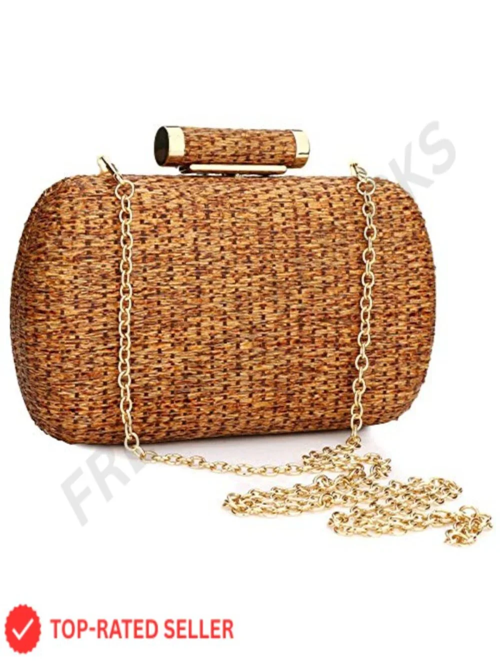 Straw Clutch Purse Women Wedding Hand-Woven Evening Party Beach Bag Wicker